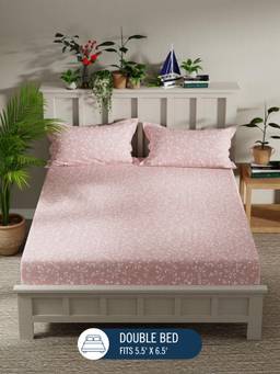 Nautica - Microfibre Double Bedsheet with Pillow Covers Pink (Double)