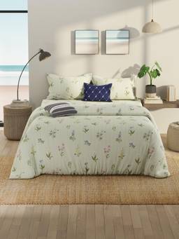 Nautica - Cotton Double Comforter With Double Bedsheet and Pillow Cover Off White (Double)