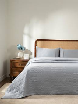 Maspar - Cotton Quilt With Bedsheet and Pillow Covers Blue (Double)