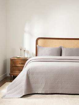 Maspar - Cotton Quilt With Bedsheet and Pillow Covers Grey (Double)