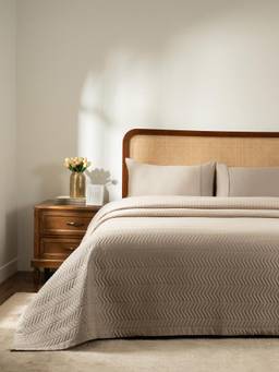 Maspar - Cotton Quilt With Bedsheet and Pillow Covers Beige (Double)