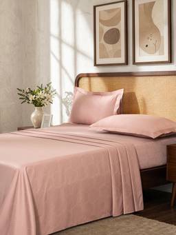 Maspar - Cotton Bedsheet and Pillow Covers Red (King)