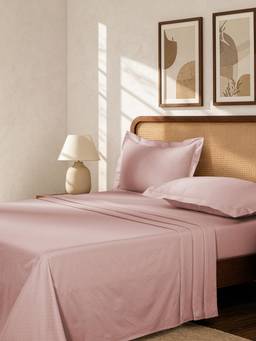 Maspar - Cotton Bedsheet and Pillow Covers Red (King)