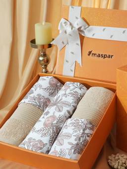 Maspar - Cotton Bedsheet With Pillow Cover and Bath Towel Box Pink (Double)