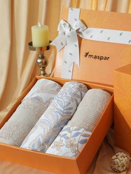 Maspar - Cotton Bedsheet With Pillow Cover and Bath Towel Box Yellow (King)