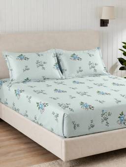 Sleeping Owls - Cotton Bedsheet with Pillow Covers Beige (Super King)
