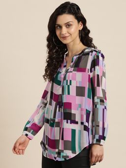 Qurvii - Purple Half Placket Top