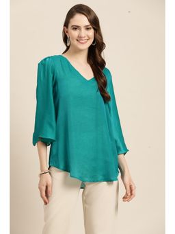 Qurvii - Noritake Silk V-Neck Top