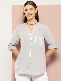 Qurvii - Sequins Embellished Party Top