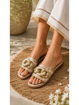 Sandal Stories - Gold Signature Chain Luxe Flats