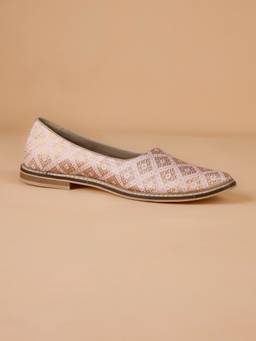 TASVA - Blush Brocade Pink Mojaris