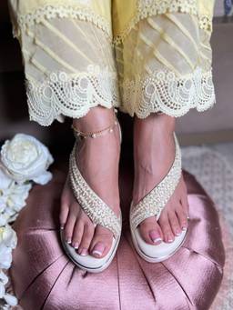 Sandal Stories - Ivory Pearl Grace Anklet Heels