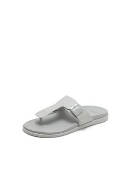 Rare Rabbit - Men Tee Light Sledge Grey Leather Sandals