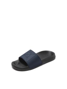 Rare Rabbit - Men Triton Navy Blue Leather Sliders