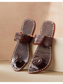 Fabindia - Women Brown Leather Flats