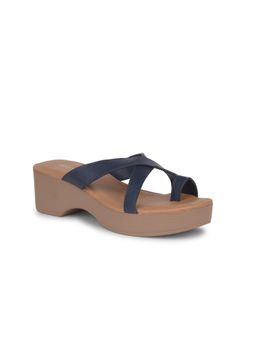 Bata - Navy Blue Block Heels for Women