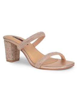 Bata - Rose Gold Block Heels for Women