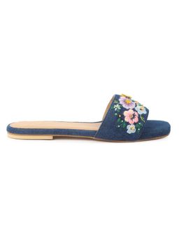 Shilpsutra - Women Blue Denim Dazzle Flats