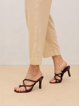 Pair ie Tales - Women Asymmetric Strappy Tubular Stiletto Heels-Bown