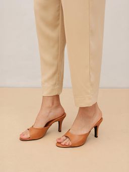 Pair ie Tales - Women Round Toe Stiletto Heels-Tan