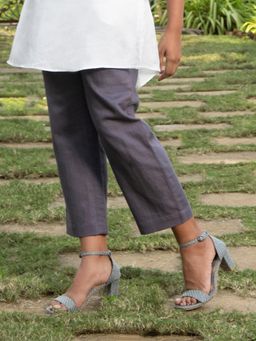 roar for good - Women Natural Jute Grey Block Sandal Heels