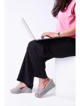 roar for good - Women Natural Jute Grey Wedges Heels