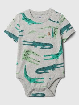 GAP - Grey Cotton Printed Casual Onesie