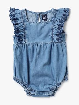 GAP - Blue Cotton Self Design Casual Onesie