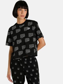 Puma - Downtown Aop Women Black T-shirt