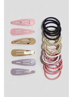 H&M - Girls Pink Hair Elastics and Clips