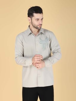 Denis Parkar - Grey Hand Embroidered Shirt for Men
