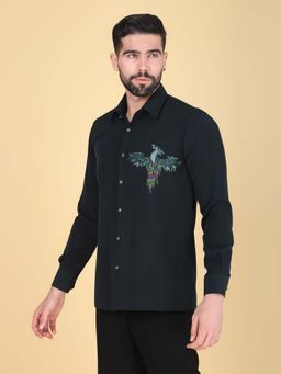 Denis Parkar - Green Hand Embroidered Shirt for Men