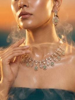 Tussya by Shreya - Virelle Moissanite Necklace with Earrings