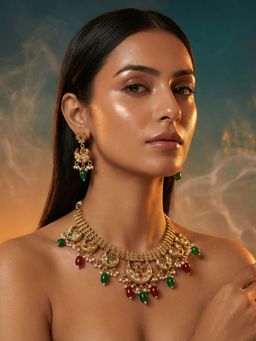 Tussya by Shreya - Althea Moissanite Necklace with Earrings