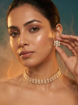 Tussya by Shreya - Evara Moissanite Necklace with Earrings