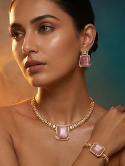 Tussya by Shreya - Astra Moissanite Necklace with Earrings