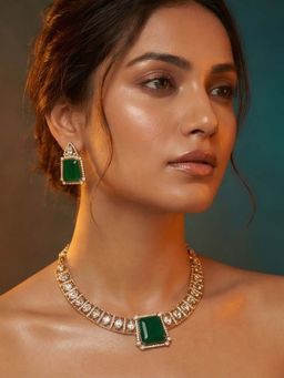 Tussya by Shreya - Lumira Moissanite Necklace with Earrings