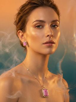 Tussya by Shreya - Nyra Moissanite Necklace with Earrings