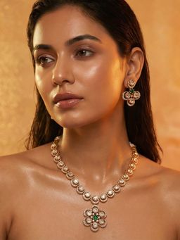 Tussya by Shreya - Lyra Moissanite Necklace with Earrings