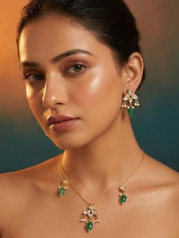 Tussya by Shreya - Selene Moissanite Necklace with Earrings