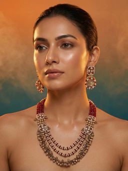Tussya by Shreya - Ivara Moissanite Necklace with Earrings