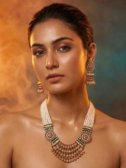Tussya by Shreya - Cyrina Moissanite Necklace with Earrings