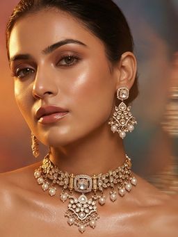 Tussya by Shreya - Ariya Moissanite Necklace with Earrings