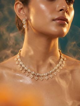 Tussya by Shreya - Solene Moissanite Necklace with Earrings