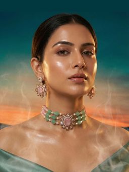 Tussya by Shreya - Lumina Moissanite Necklace with Earrings