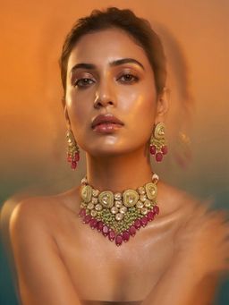 Tussya by Shreya - Eloria Moissanite Necklace with Earrings