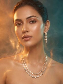 Tussya by Shreya - Luneria Moissanite Necklace with Earrings
