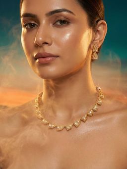 Tussya by Shreya - Valencia Moissanite Necklace with Earrings