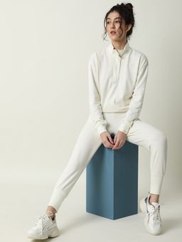 RAREISM - Off White Solid Plain Jogger Pants