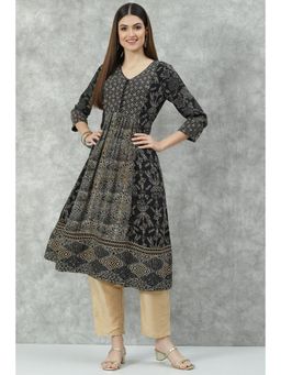 Biba - Black Printed Kurta